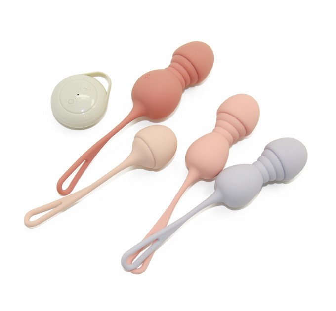 Набор вагинальных виброшариков Sweet Em с пультом, разноцветные, 4 шт