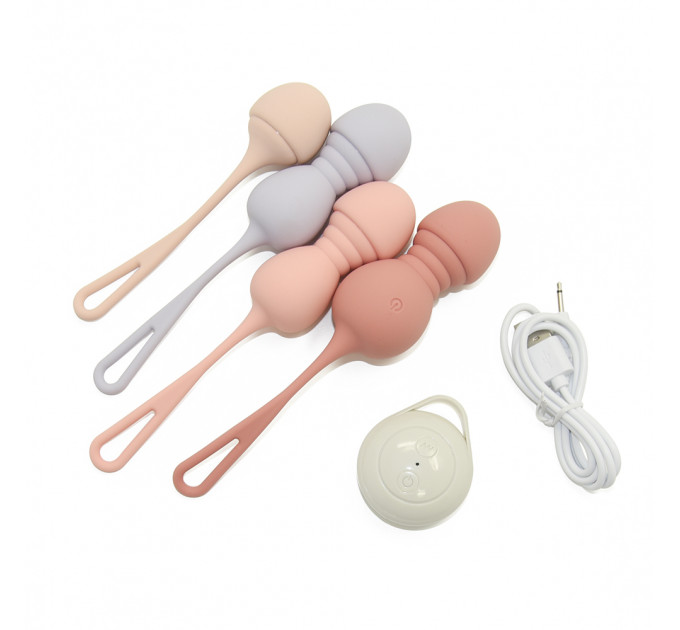 Набор вагинальных виброшариков Sweet Em с пультом, разноцветные, 4 шт