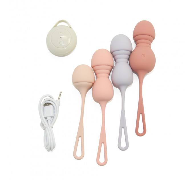 Набор вагинальных виброшариков Sweet Em с пультом, разноцветные, 4 шт