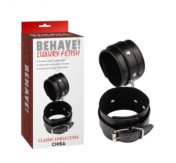 Оковы Chisa Behave! Luxury Fetish с металлической фурнитурой, черные
