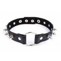 Ошейник с шипами Collar black with metal spikes