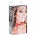 Нашийник широкий червоний Kinky Diva Collar Me із золотистим замочком у вигляді серця та ключиком