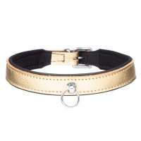 Нашийник золото з кільцем DS Fetish шкіряний (Голландія)