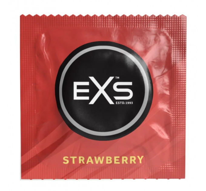 Презервативи зі смаком полуниці EXS Strawberry, веганські (ціна за 5 шт.)