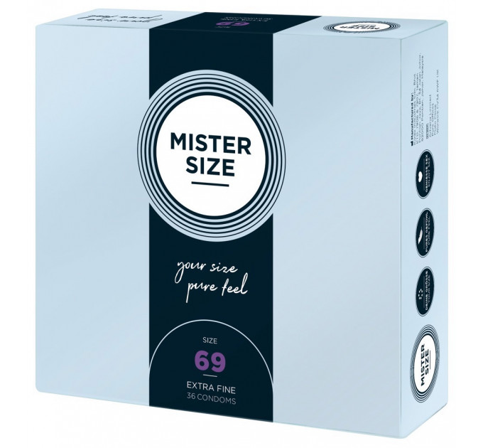 Презервативы ультратонкие латексные Mister Size 69 мм (цена за упаковку 36 шт.)