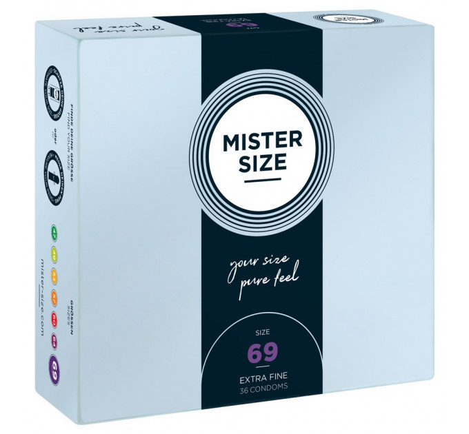 Презервативы ультратонкие латексные Mister Size 69 мм (цена за упаковку 36 шт.)