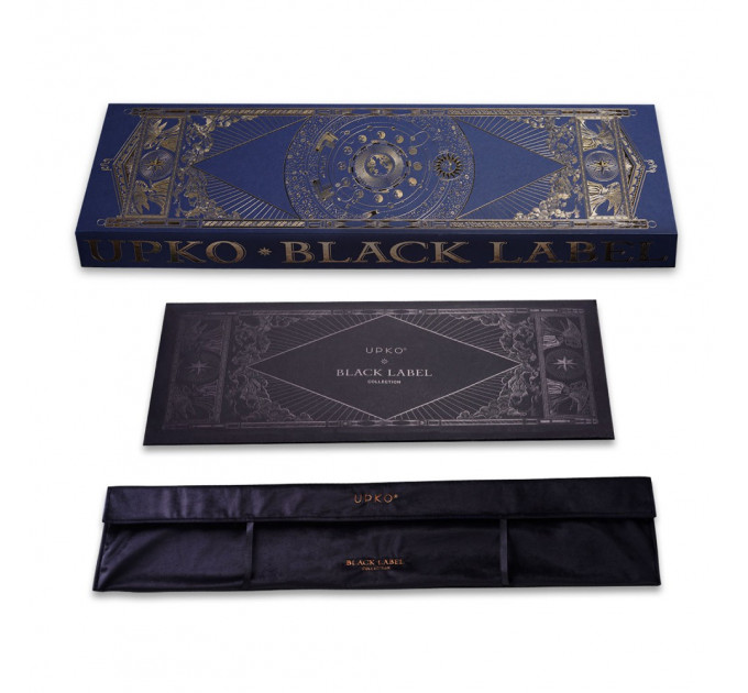 Стек из итальянской кожи UPKO Black Label Collection, позолота и чешский цирконий, ручная работа