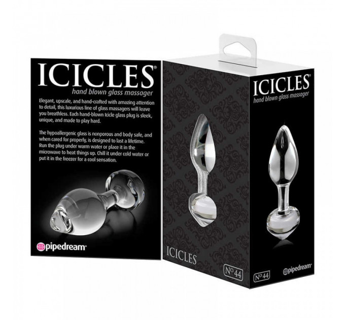 Скляний анальний затор Pipedream Icicles No 44 Dildo Dildo Glass