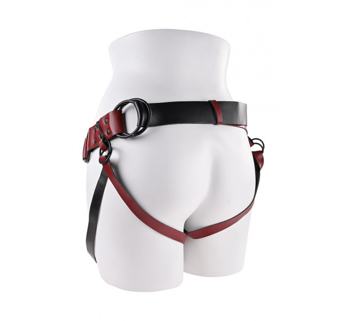 Трусики для страпона Sportsheets Saffron Monte Strap On из искусственной кожи, красные