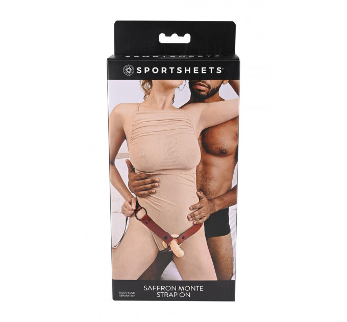 Трусики для страпона Sportsheets Saffron Monte Strap On из искусственной кожи, красные