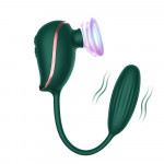 Ваккумный стимулятор с виброяйцом High End Suction Love Egg GREEN