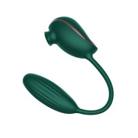 Ваккумный стимулятор с виброяйцом High End Suction Love Egg GREEN