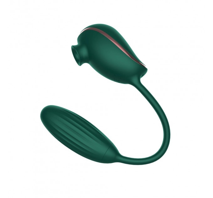 Ваккумный стимулятор с виброяйцом High End Suction Love Egg GREEN