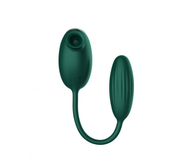 Ваккумный стимулятор с виброяйцом High End Suction Love Egg GREEN