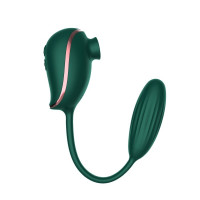 Ваккумный стимулятор с виброяйцом High End Suction Love Egg GREEN