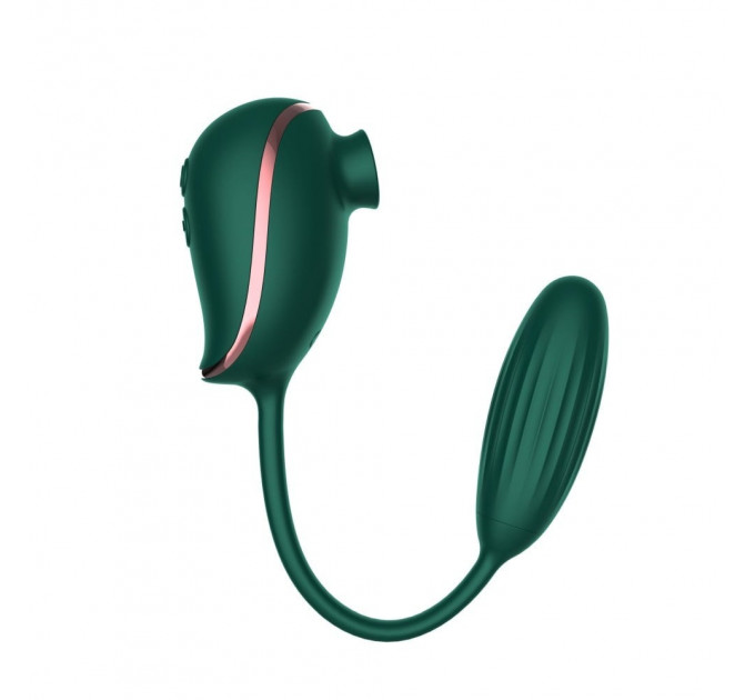 Ваккумный стимулятор с виброяйцом High End Suction Love Egg GREEN