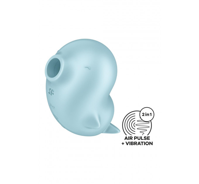 Вакуумный стимулятор Satisfyer Sassy Seal с вибрацией, голубой, 9.5 см