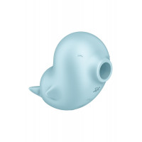 Вакуумный стимулятор Satisfyer Sassy Seal с вибрацией, голубой, 9.5 см