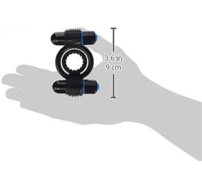Эрекционное кольцо с вибрацией Vibrating Double C-Ring - Black