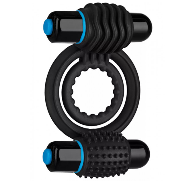 Эрекционное кольцо с вибрацией Vibrating Double C-Ring - Black