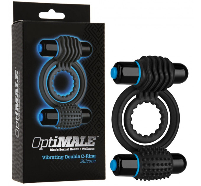Эрекционное кольцо с вибрацией Vibrating Double C-Ring - Black