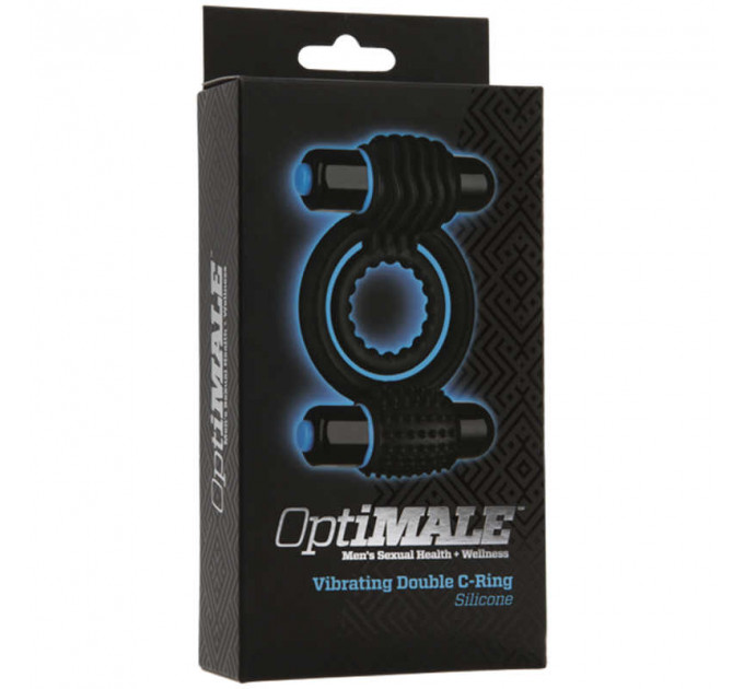 Эрекционное кольцо с вибрацией Vibrating Double C-Ring - Black
