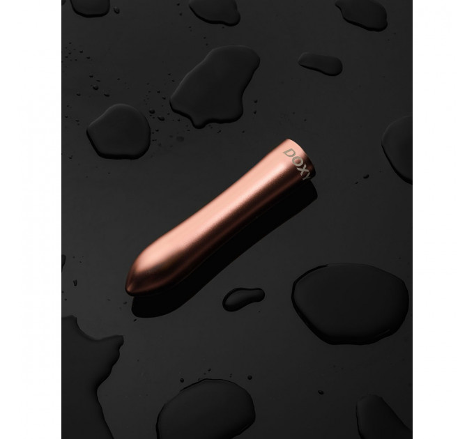 Вибропуля DOXY Rechargeable Vibrator с металлическим чехлом-колбой, розовая