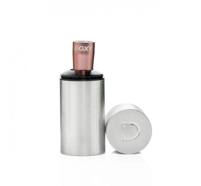 Вибропуля DOXY Rechargeable Vibrator с металлическим чехлом-колбой, розовая