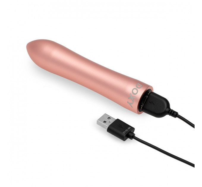 Вибропуля DOXY Rechargeable Vibrator с металлическим чехлом-колбой, розовая