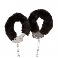 Поножи металлические с мехом DS Fetish Ankle Cuffs, черный