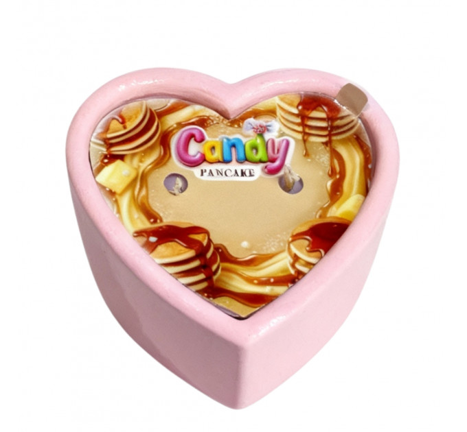 Масажна свічка з ароматом панкейка Candy Pancake у формі серця, 70 мл
