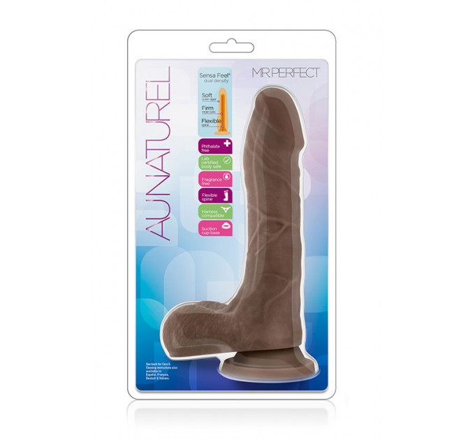 Фаллоимитатор с двойной плотностью AU NATUREL 8.5 MISTER PERFECT CHOCOLATE