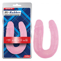 Фаллоимитатор реалистичный двойной Chisa Hi-Rubber 14, розовый