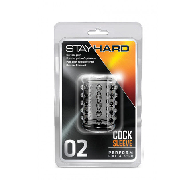 Насадка STAY HARD - COCK SLEEVE 02, CLEAR