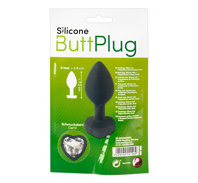 Анальная пробка с камнем You2Toys Silicone Butt Plug, силикон
