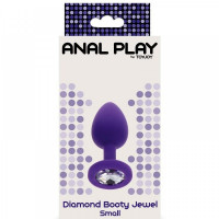 Анальная пробка S с кристаллом Toy Joy, фиолетовая, 7 х 2.5 см