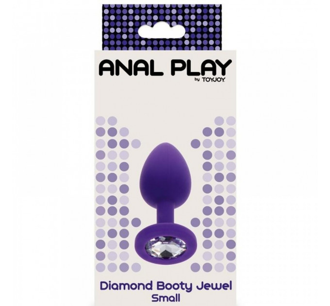 Анальная пробка S с кристаллом Toy Joy, фиолетовая, 7 х 2.5 см