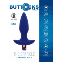Анальная пробка с вибрацией Toy Joy Sparkle Buttplug с дистанционным управлением, синий