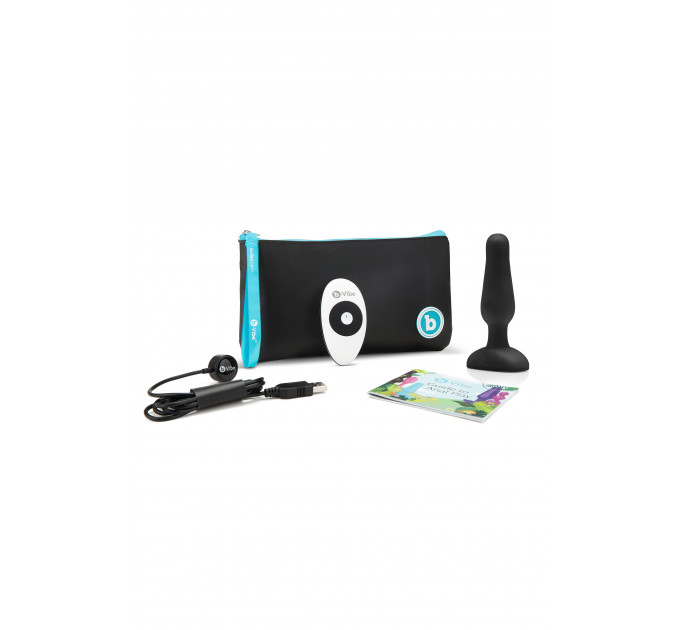 Анальная пробка с вибрацией и пультом B-Vibe Novice Plug, черная
