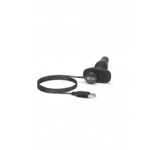 Анальная пробка с вибрацией и пультом B-Vibe Novice Plug, черная