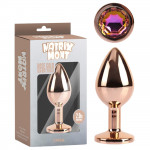 Анальна пробка золота CHISA MATRIX MONT з різнокольоровим каменем, розмір M