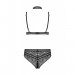 Боди комплект черный Obsessive Ailay teddy set S/M