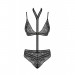 Боди комплект черный Obsessive Ailay teddy set S/M