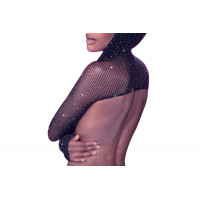 Болеро в сеточку с капюшоном CalExotics Hooded Shoulder Shrug, со стразами, черный