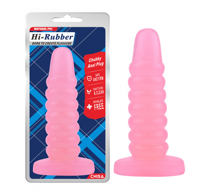 Большая анальная пробка Chisa Hi-Rubber Chubby розовая
