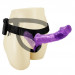 Двойной страпон с вибрацией фиолетовый - Ultra Passionate Harness Dual Vibration Purple