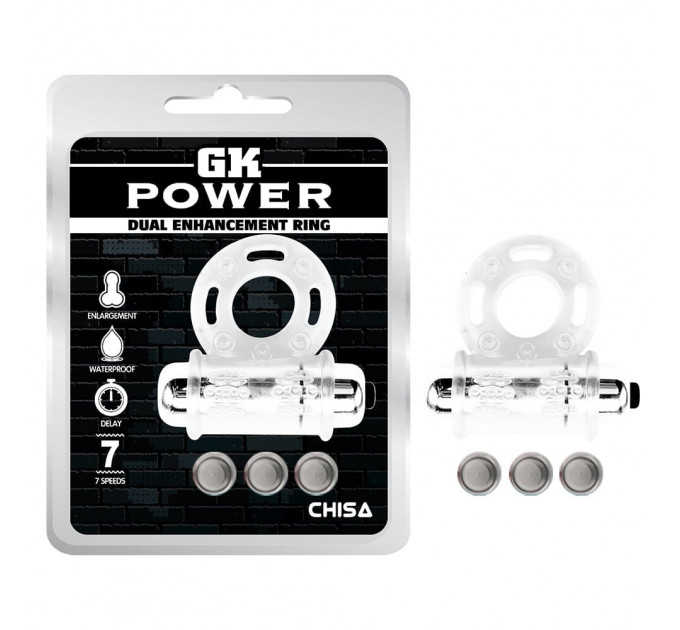 Эрекционное виброкольцо Chisa Get Lock Vibrating Bull Ring, прозрачное