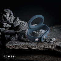 Эрекционное кольцо с ремешком для мошонки, L Boners Cock&Ball Strap