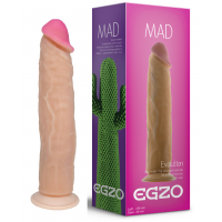 Фаллоимитатор реалистичный EGZO Mad Evolution Ciberskin Great Lover на присоске, телесный