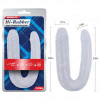 Фалоімітатор подвійний Chisa Hi-Rubber, прозорий